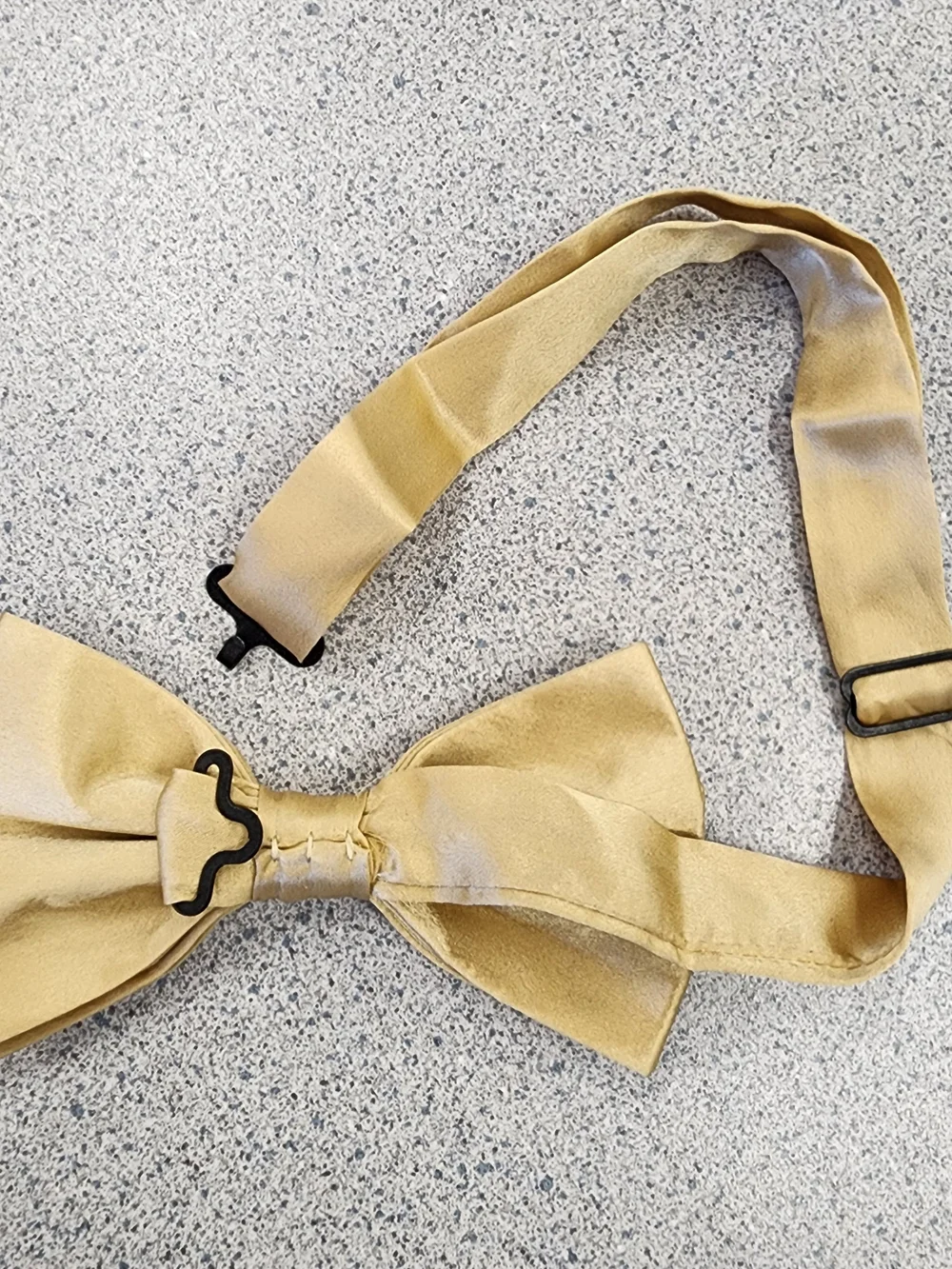 Metallic Gold Satin Pre-Tied Adjustable Bow Tie Formal Wear